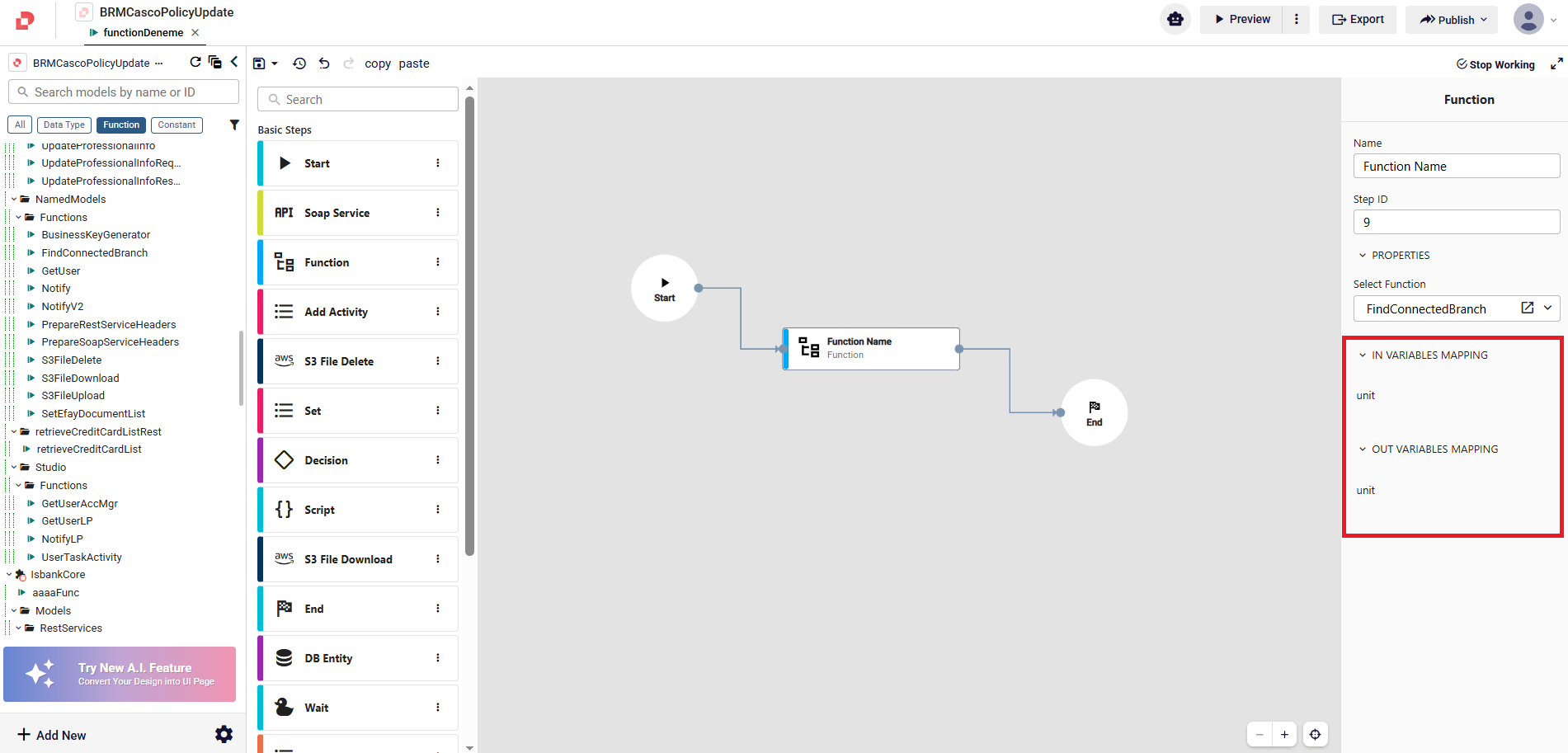 Function mapping