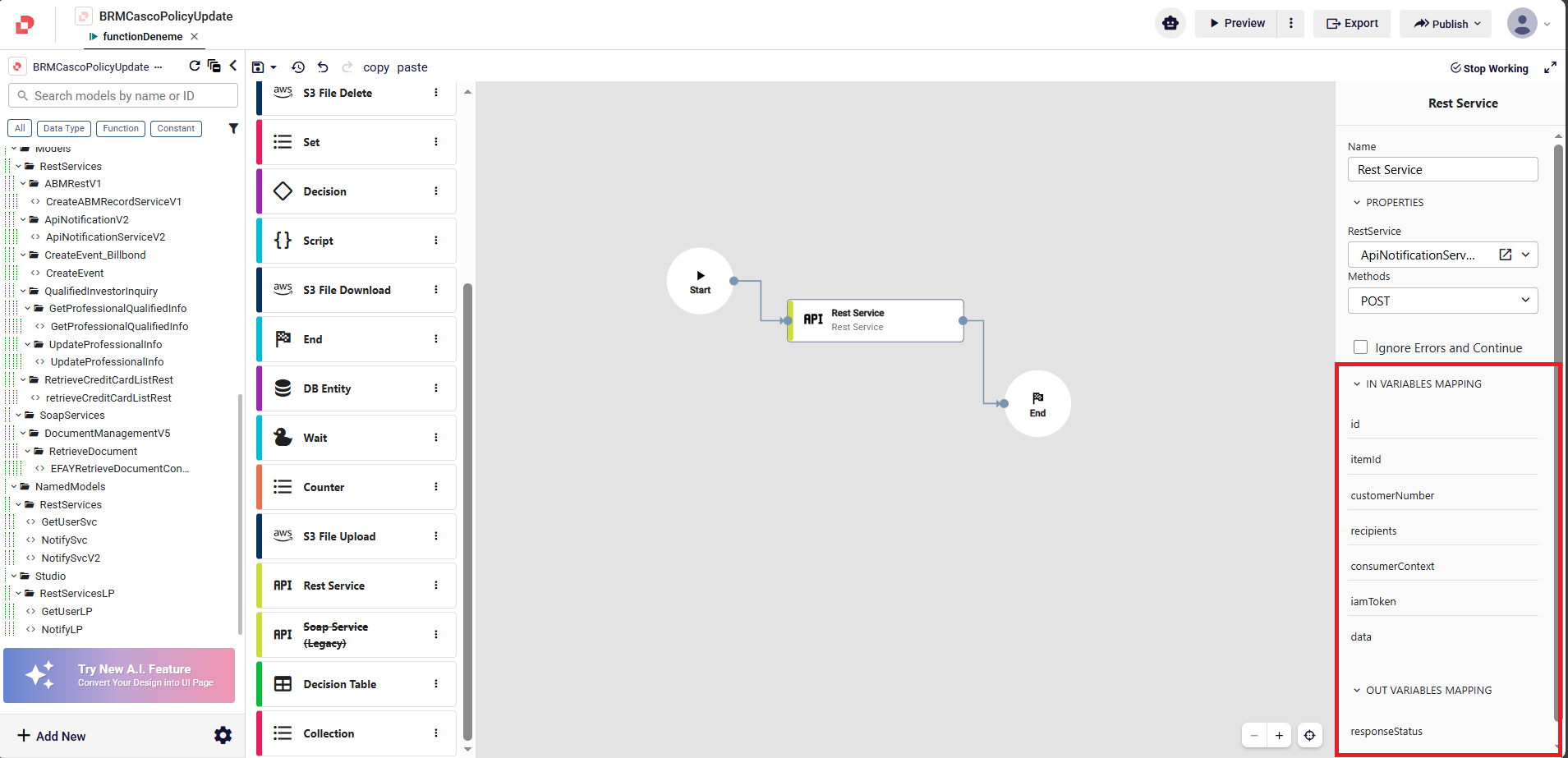 Rest Service mapping