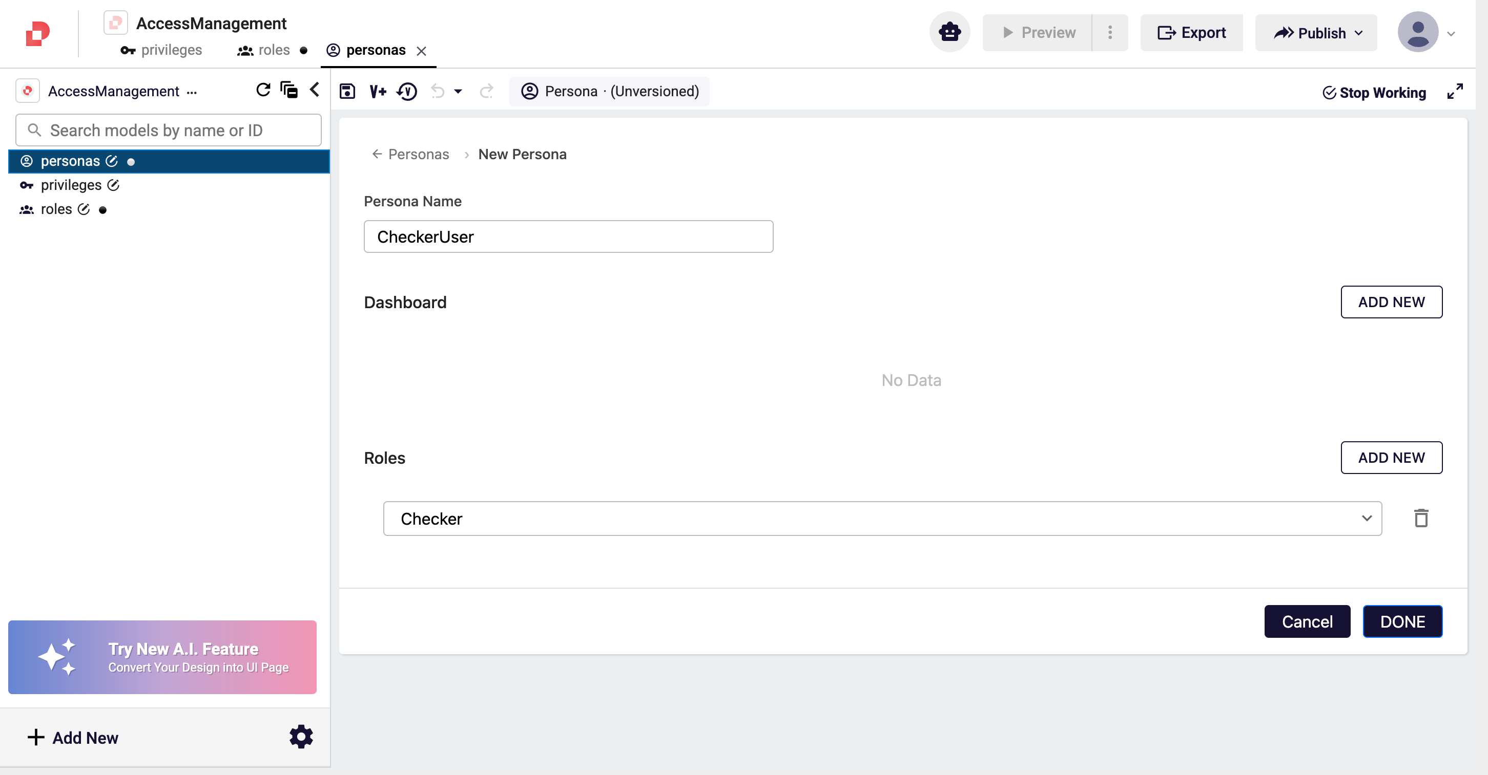 CheckerUser detail — Checker role assigned