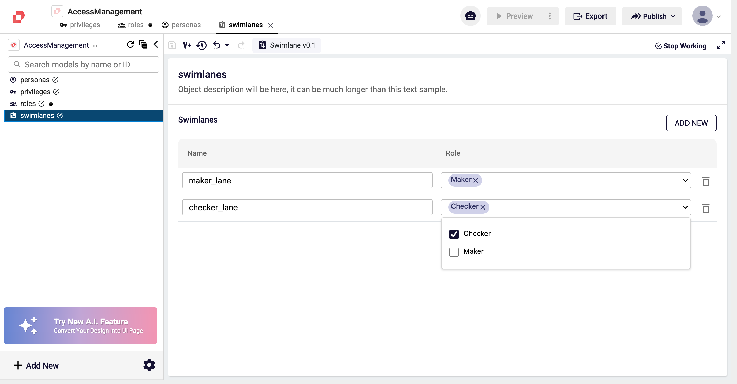 Swimlane Editor